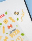 Pasta la Vista clear Sticker sheet