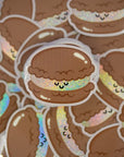 chocolate macaron glitter sticker