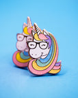 Geeky glitter unicorn pin