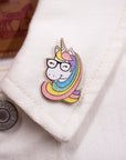 Geeky glitter unicorn pin