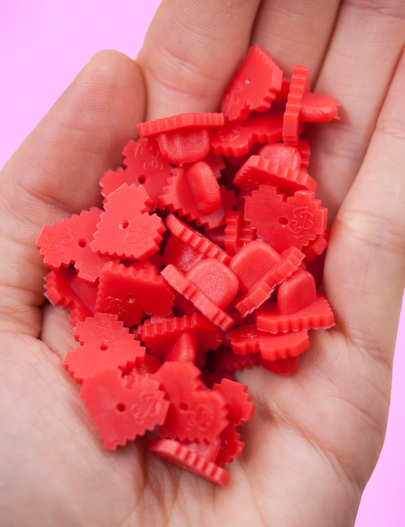 PIXEL HEART Shaped rubber pin backers