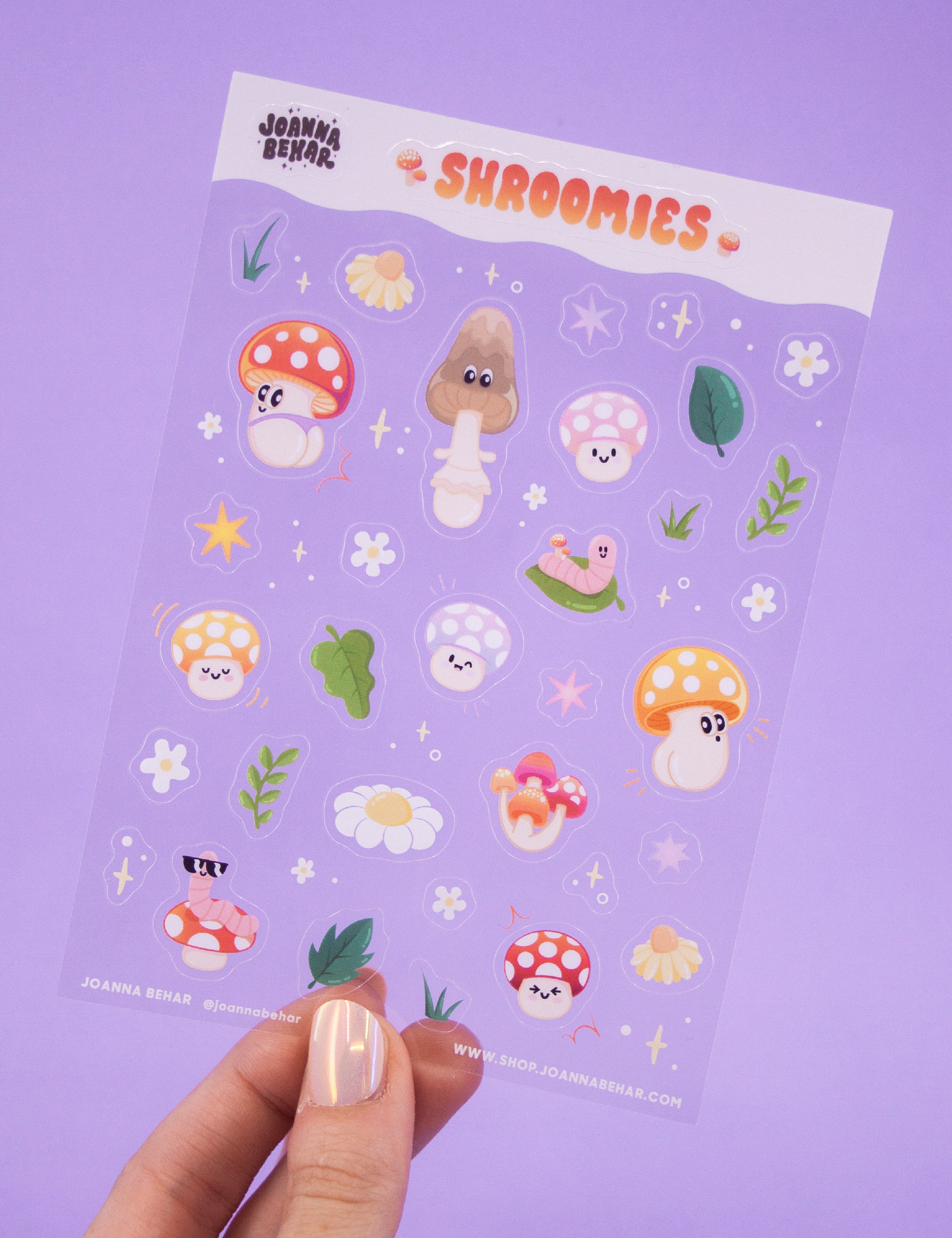 Shroomies clear Sticker sheet