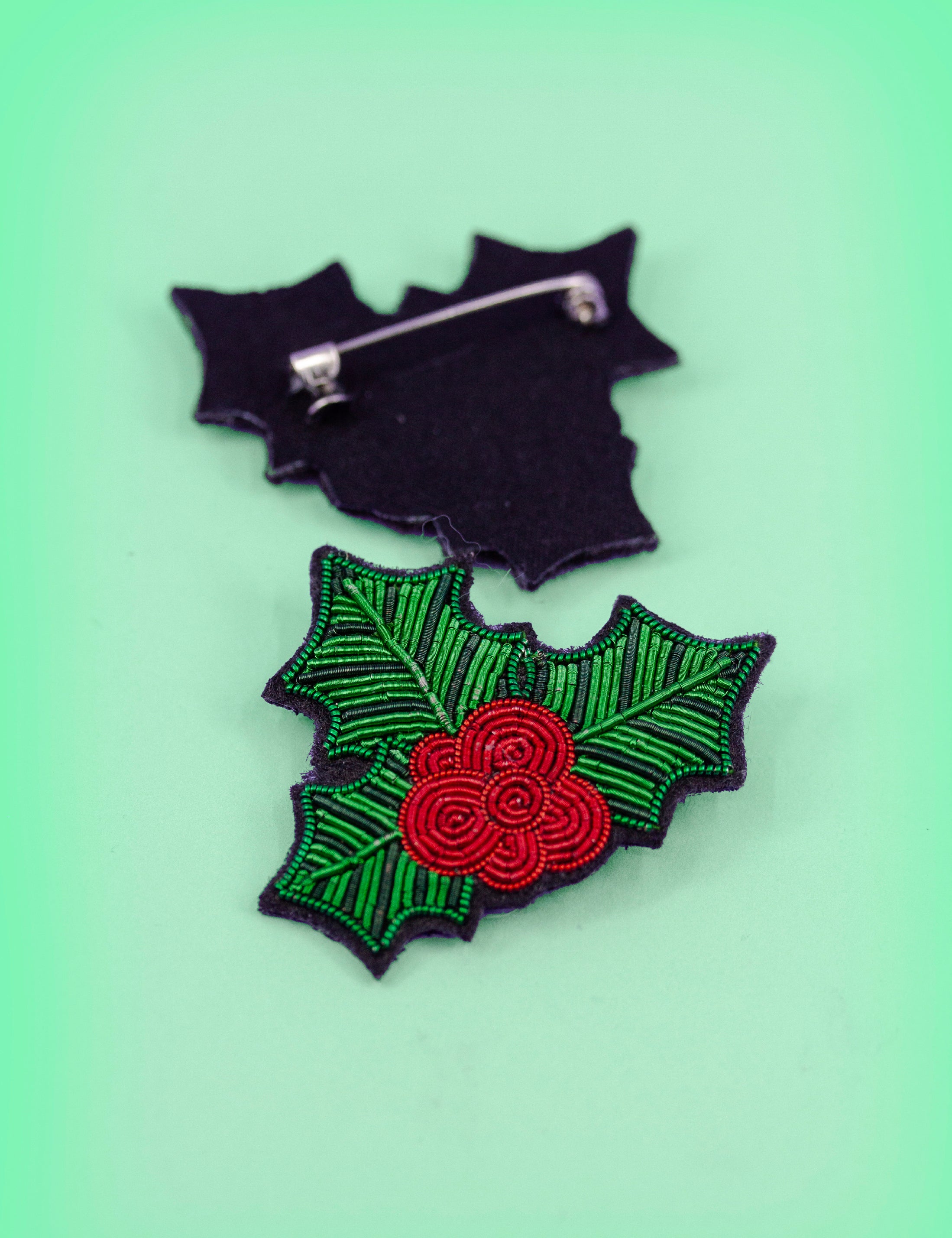 Holly Hand made Brooch