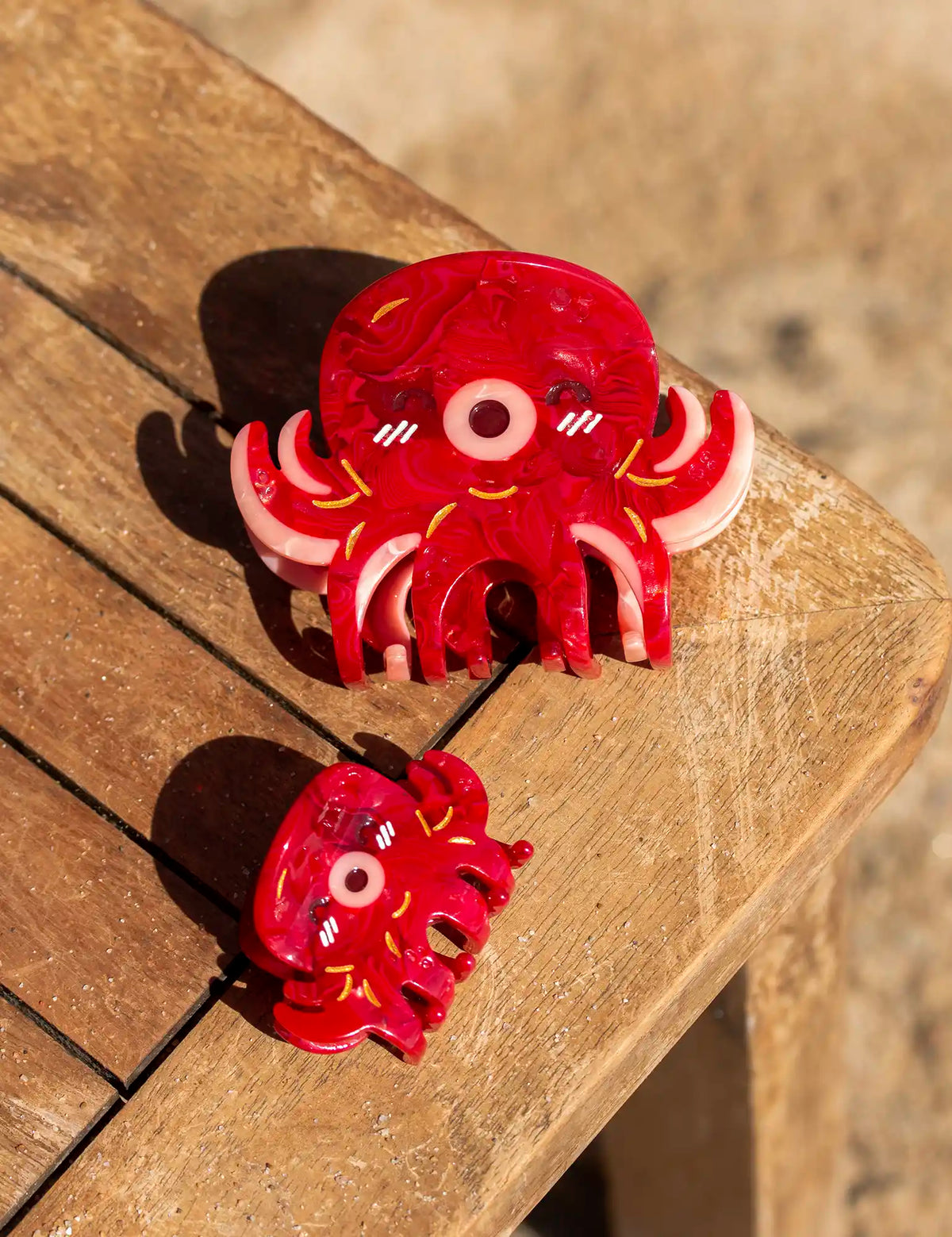 Takoyaki red octopus small hair clip