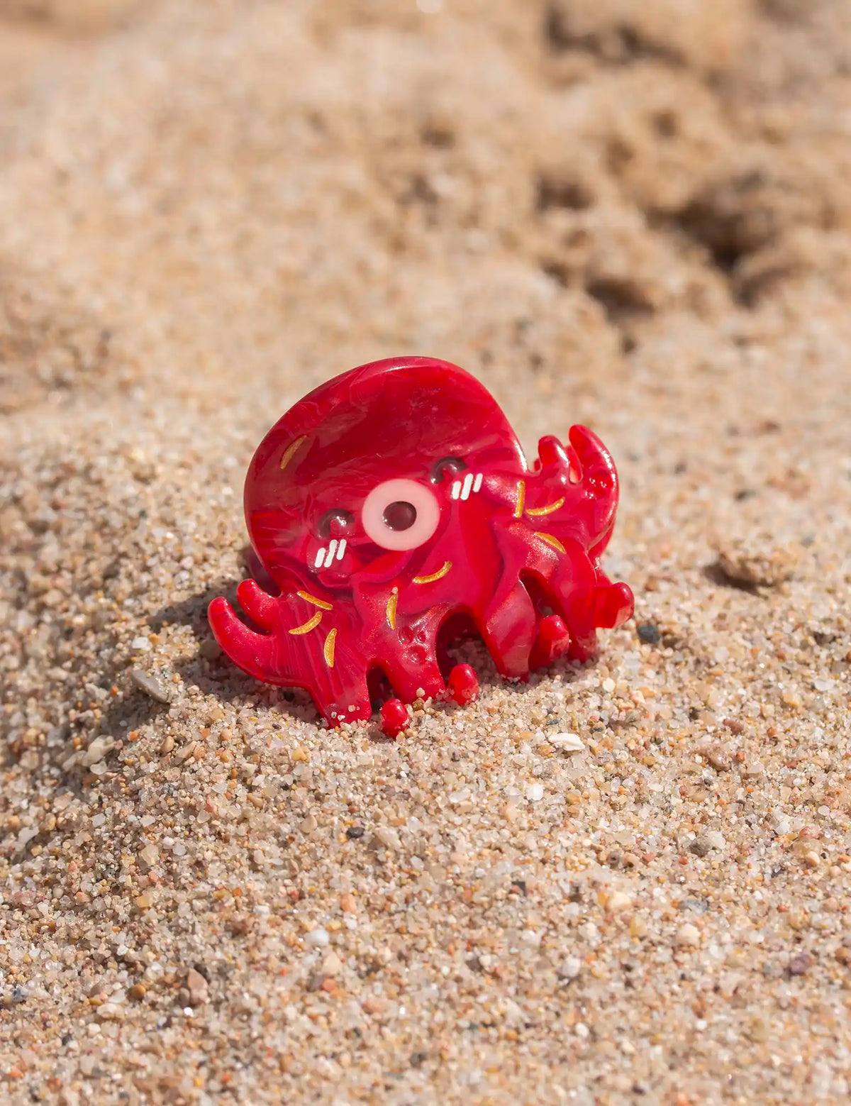 Takoyaki red octopus small hair clip