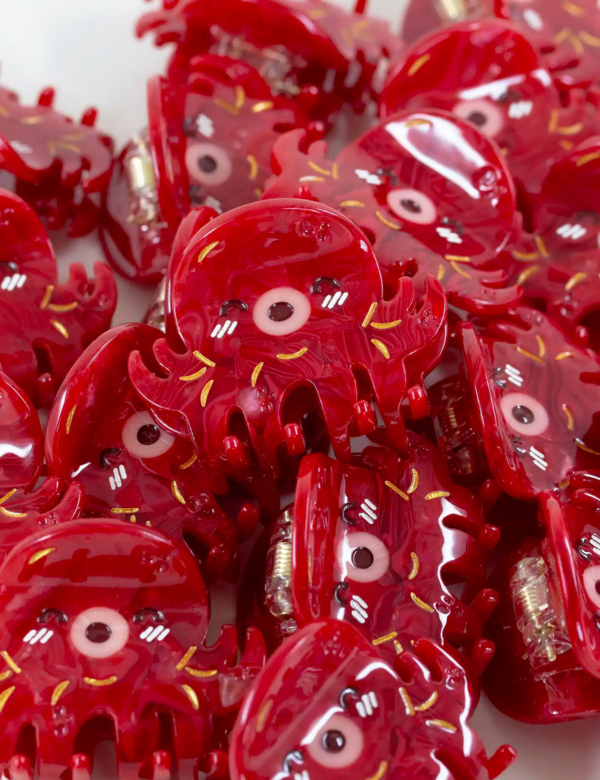 Takoyaki red octopus small hair clip