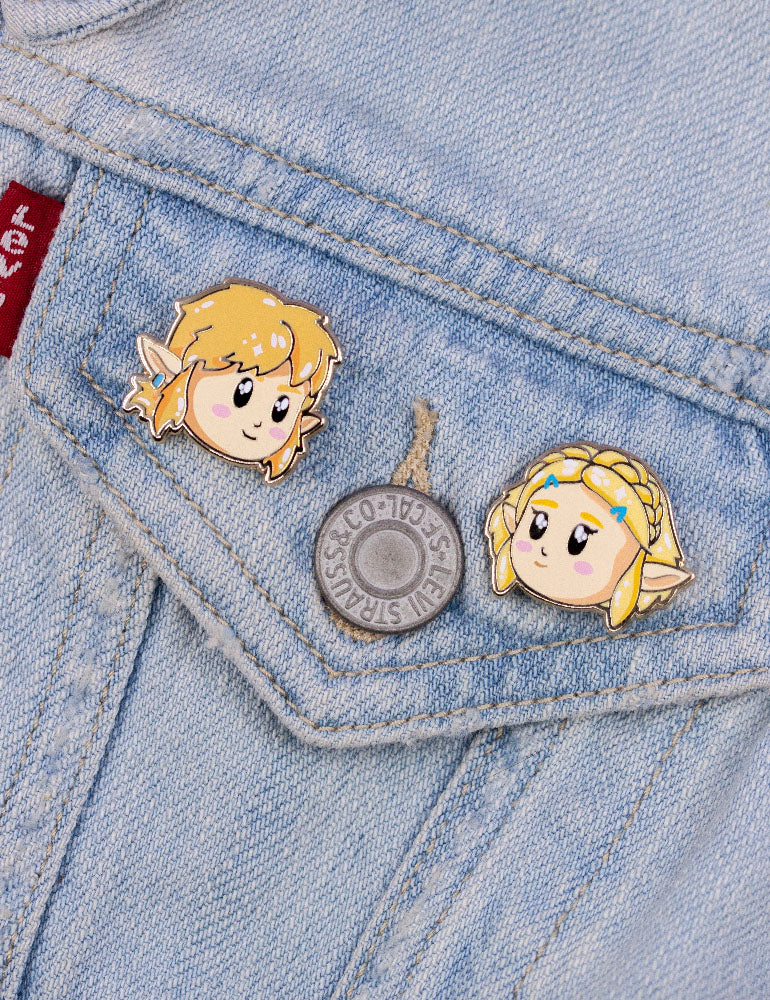 TotK Link et Zelda chibi Pins émaillés