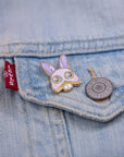 Bunny hood enamel Pin