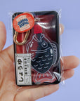 Soy sauce fish glitter liquid keychain