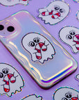 ✧ Ghost & his candy cane Holo sticker ✧