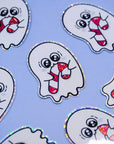 ✧ Ghost & his candy cane Holo sticker ✧