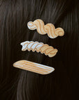 Pasta Alligator hair clip set - Penne, Fusilli, Cavatappi