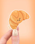 Kawaii croissant vinyl sticker