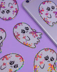 Sad Ghost glitter STICKER