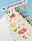 Pasta la Vista clear Sticker sheet