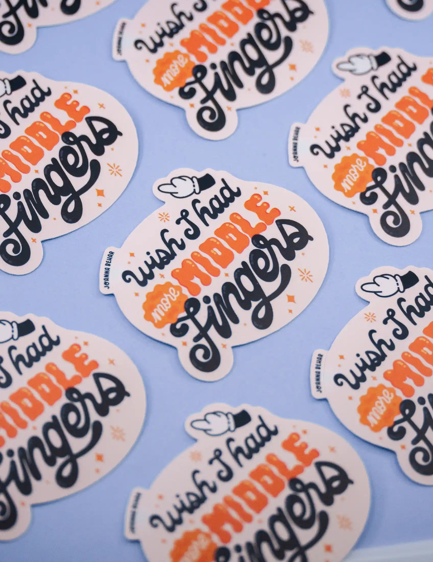 Wish I had more middle fingers vinyl sticker