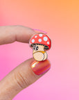 Cheeky shroom enamel pin