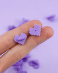 PIXEL HEART Shaped rubber pin backers