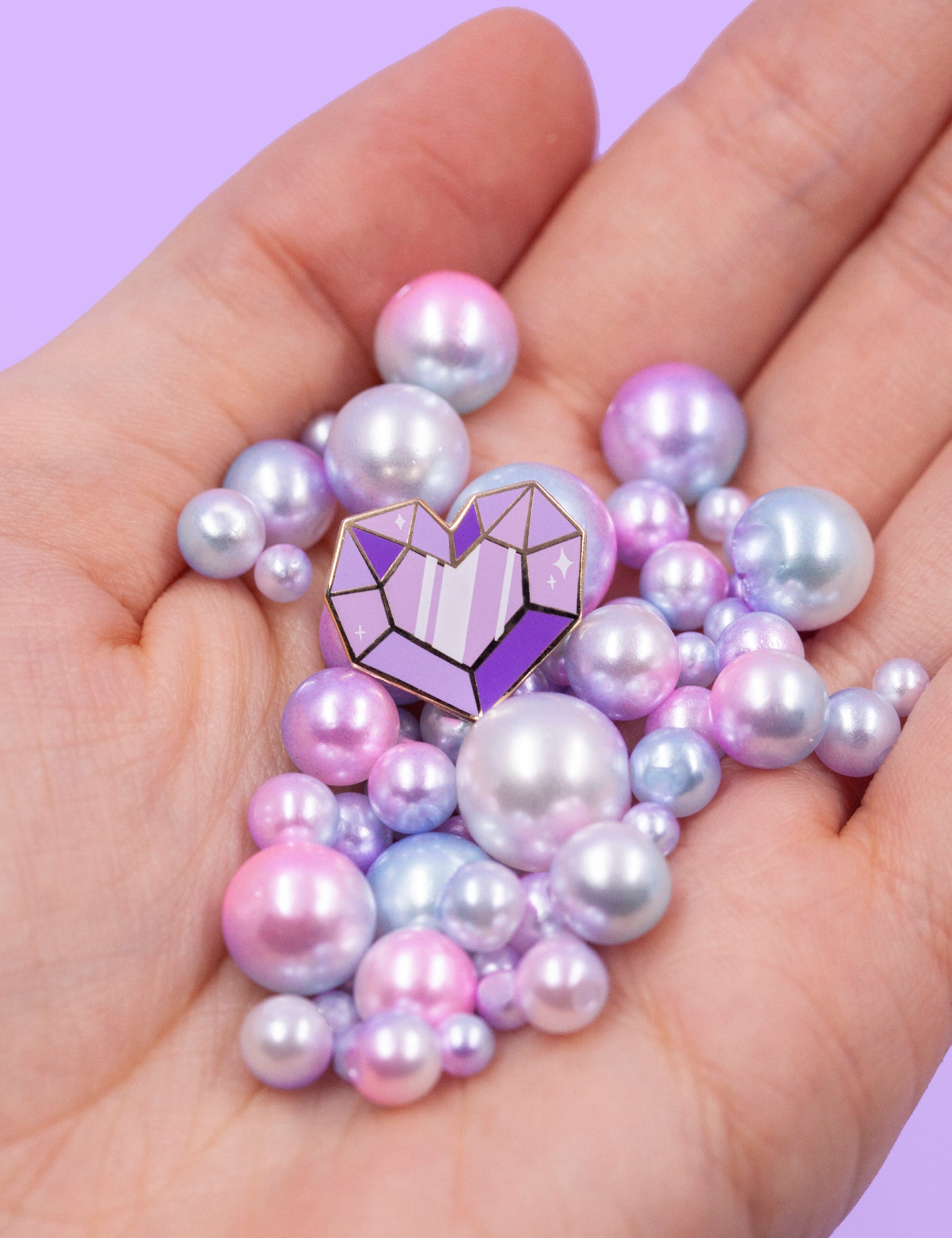 Crystal Heart pin