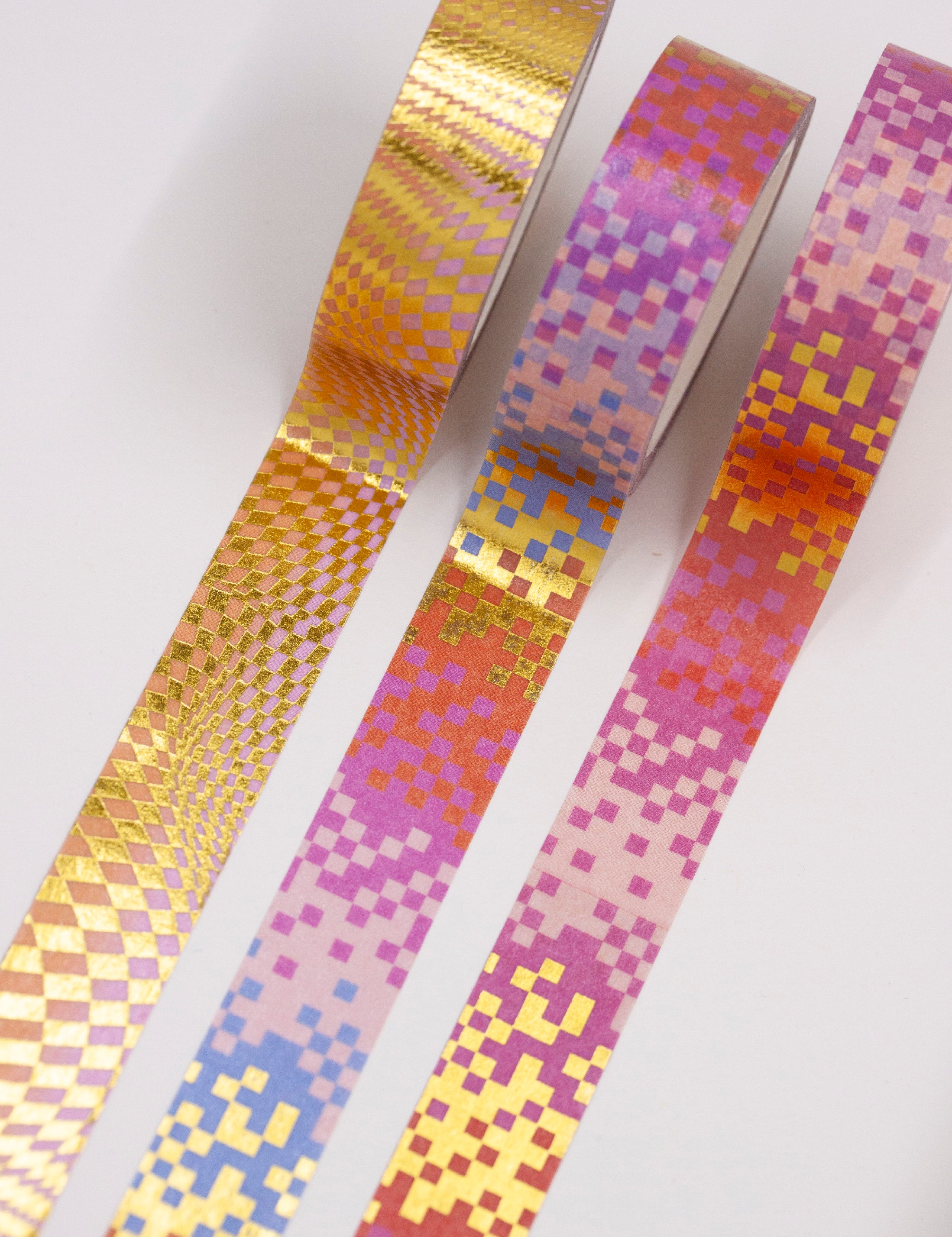 Pixelated gold foil detail washi tape