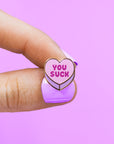 Anti-Valentine heart pins